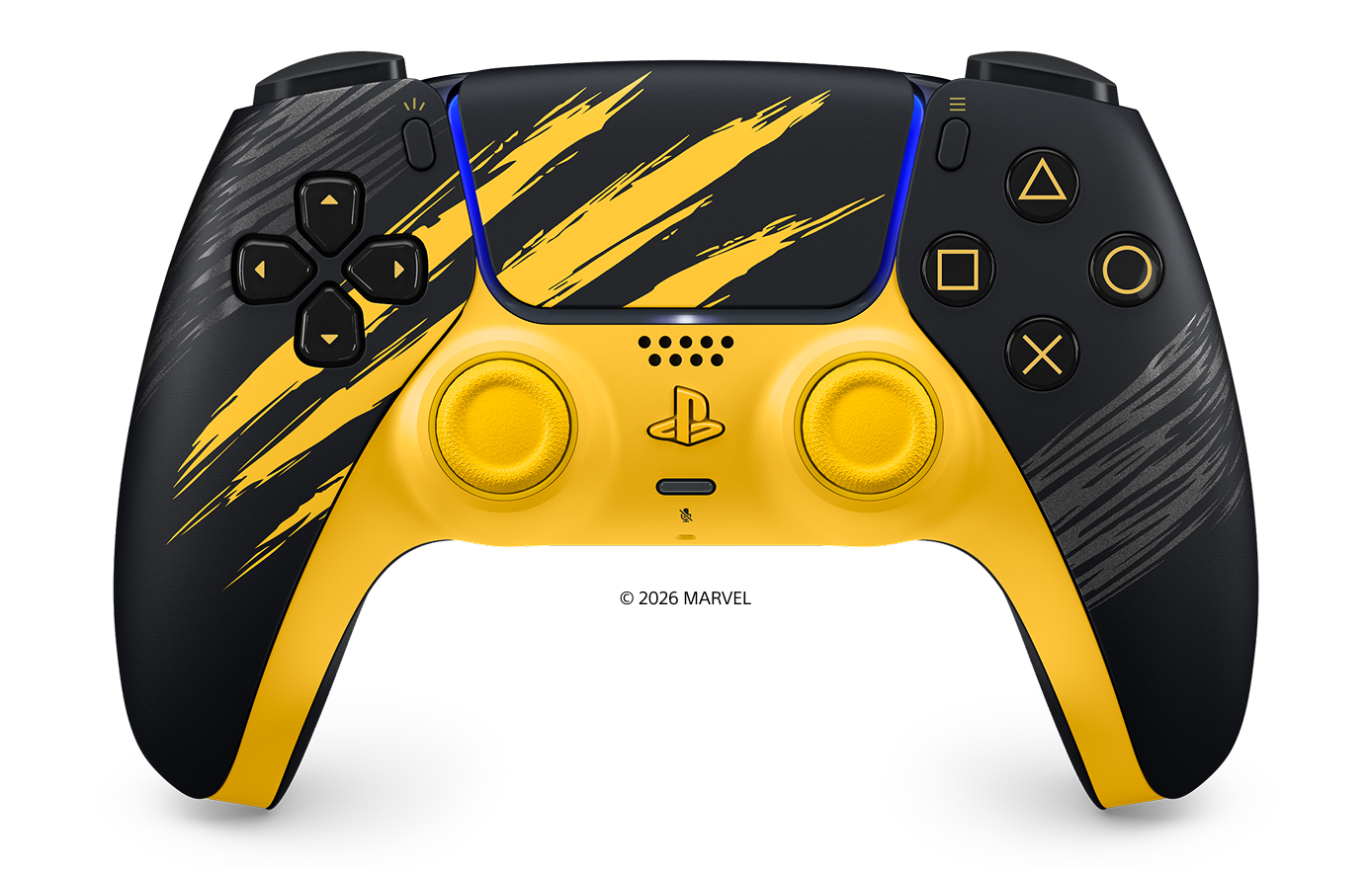 DualSense · Marvel’s Wolverine Battle Yellow Limited Edition · Forside